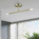 Copenhagen 2 Light 5.13 inch Antique Brass Semi-Flush Ceiling Light